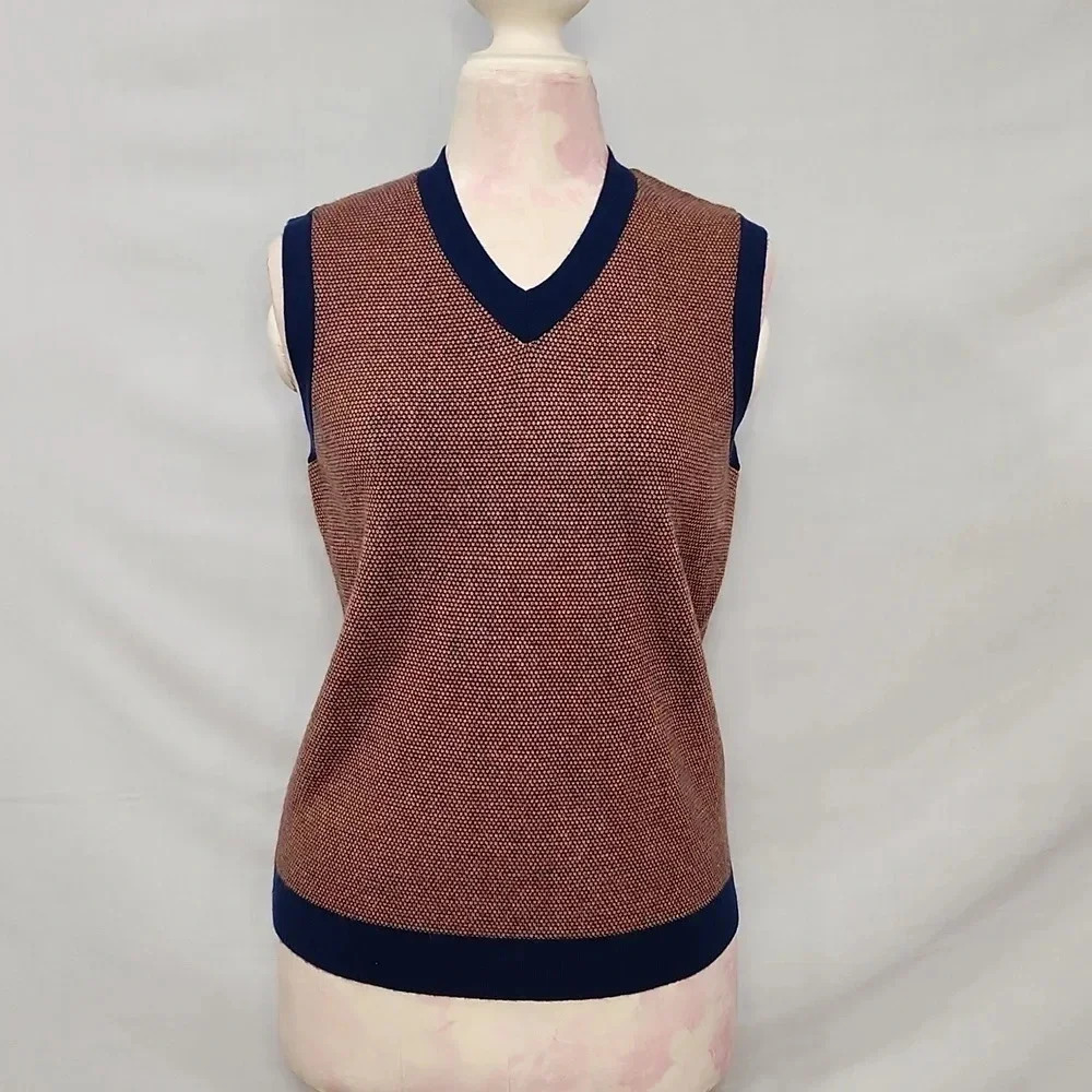 ED by Ellen Degeneres Birdseye Wool and Cashmere Vneck Sweater Vest